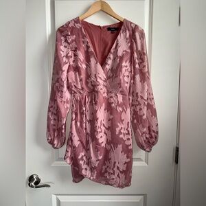 Lulu's Mauve Long Sleeve Floral Dress Size XS